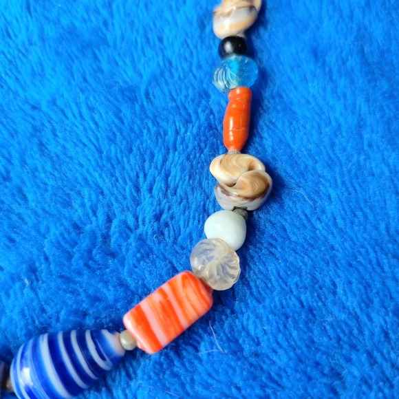 Vintage Crazy Art Glass Mixed Wood Beaded Colorful 18" Twist Swirl Necklace - Picture 3 of 8